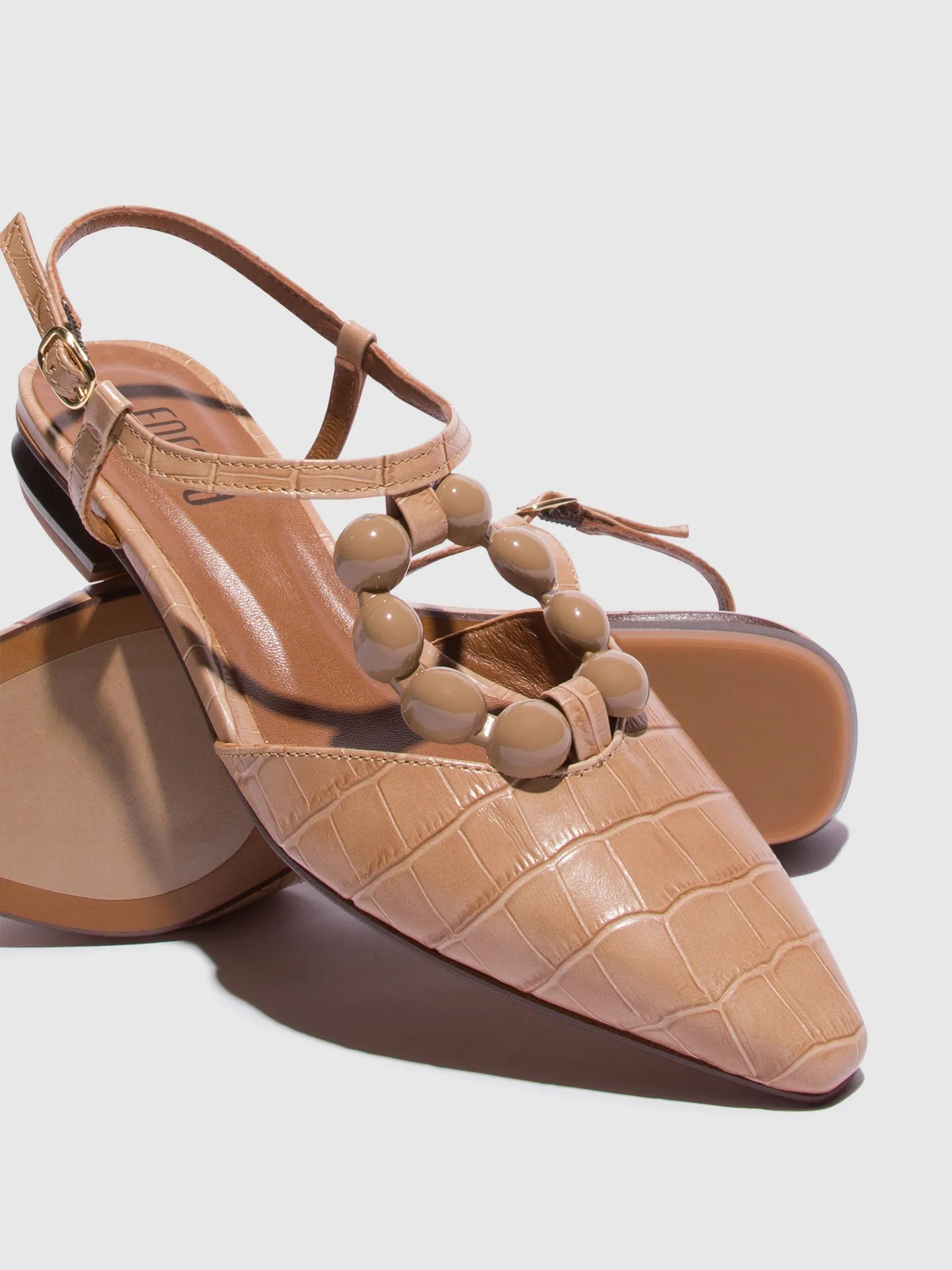 Beige Appliqués Sandals