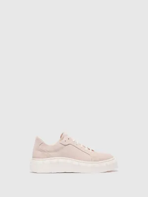 Beige Lace-up Trainers