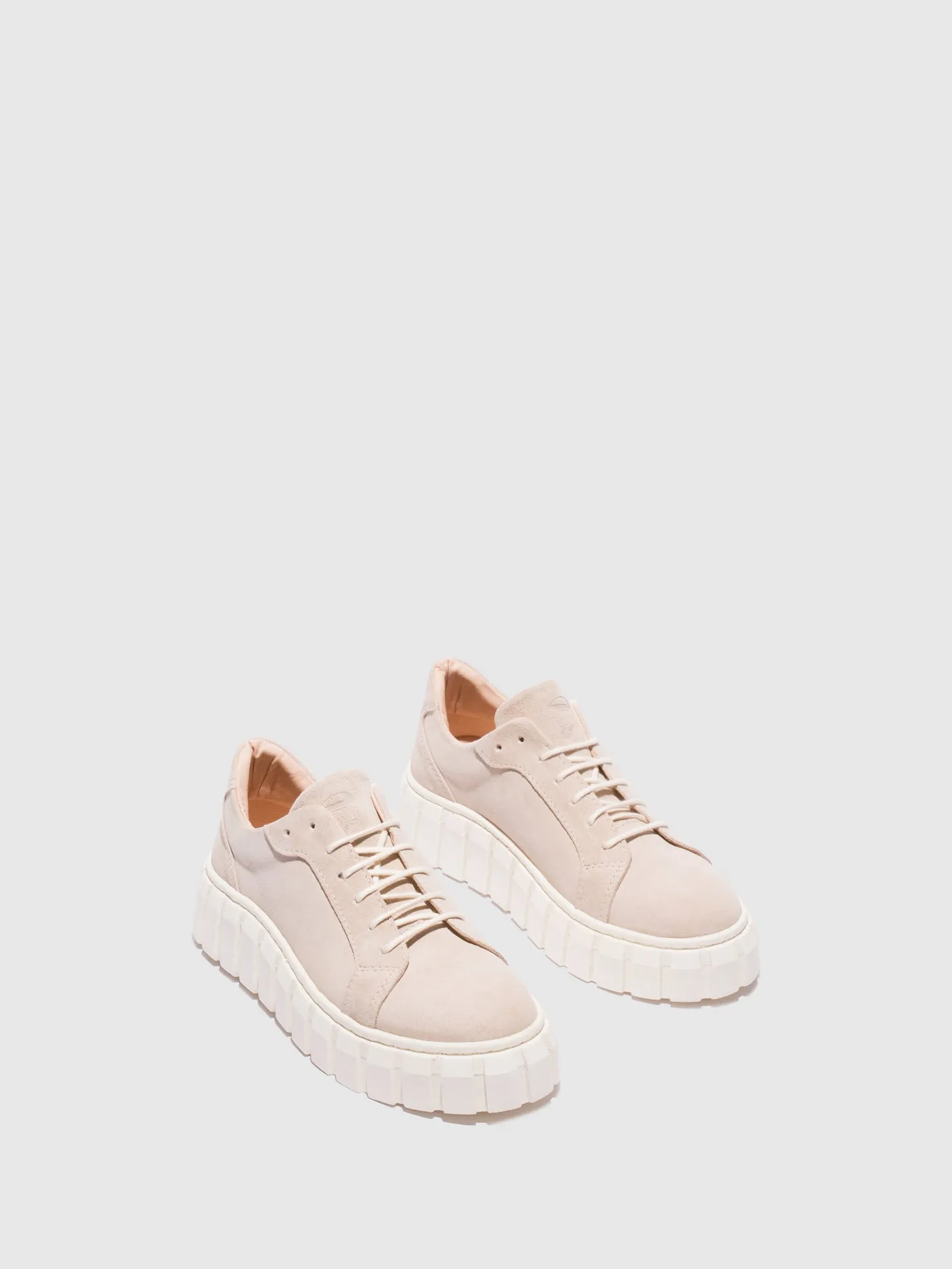 Beige Lace-up Trainers