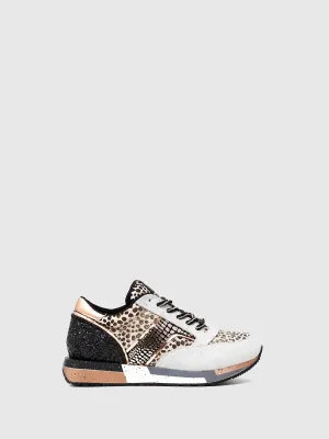 Beige Lace-up Trainers