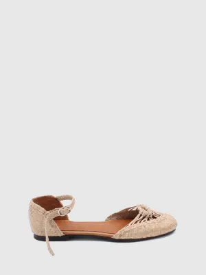 Beige Round Toe Sandals