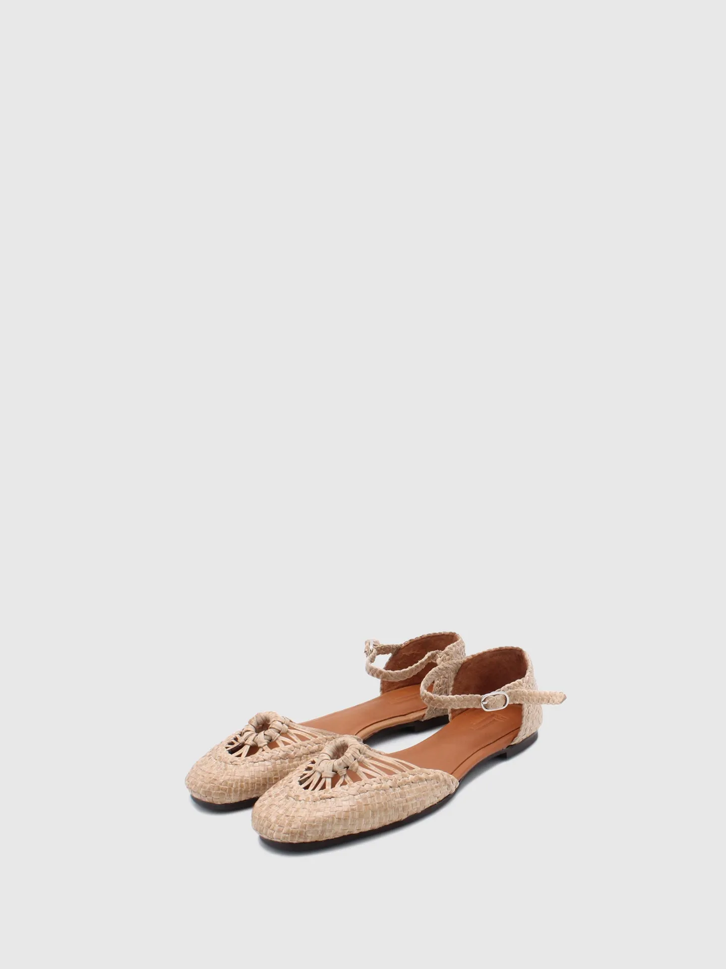 Beige Round Toe Sandals