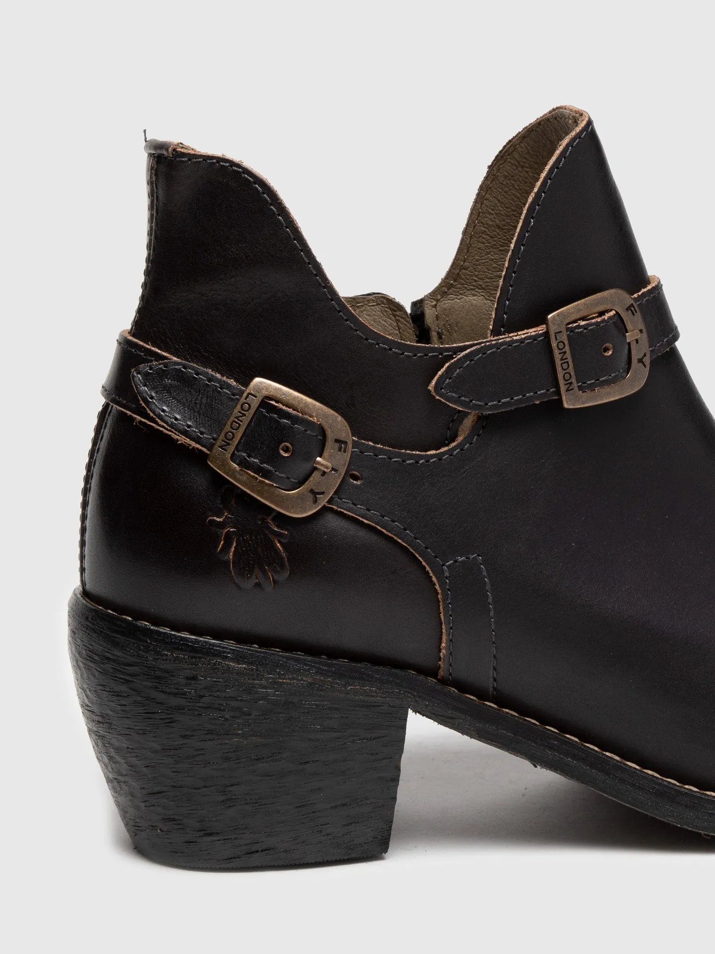 Black Buckle Ankle Boots