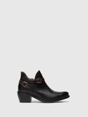 Black Buckle Ankle Boots