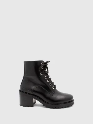 Black Lace-up Ankle Boots