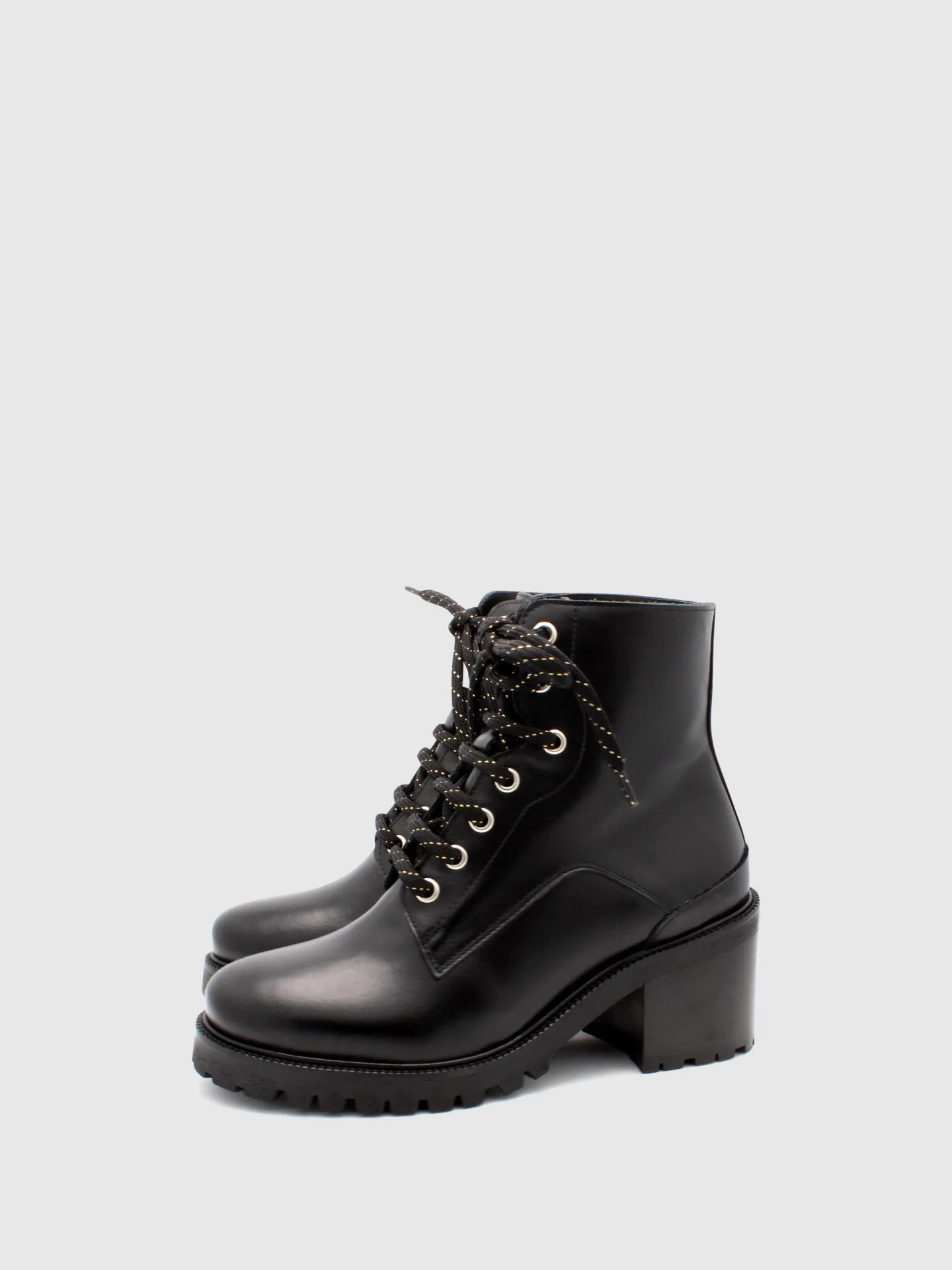 Black Lace-up Ankle Boots