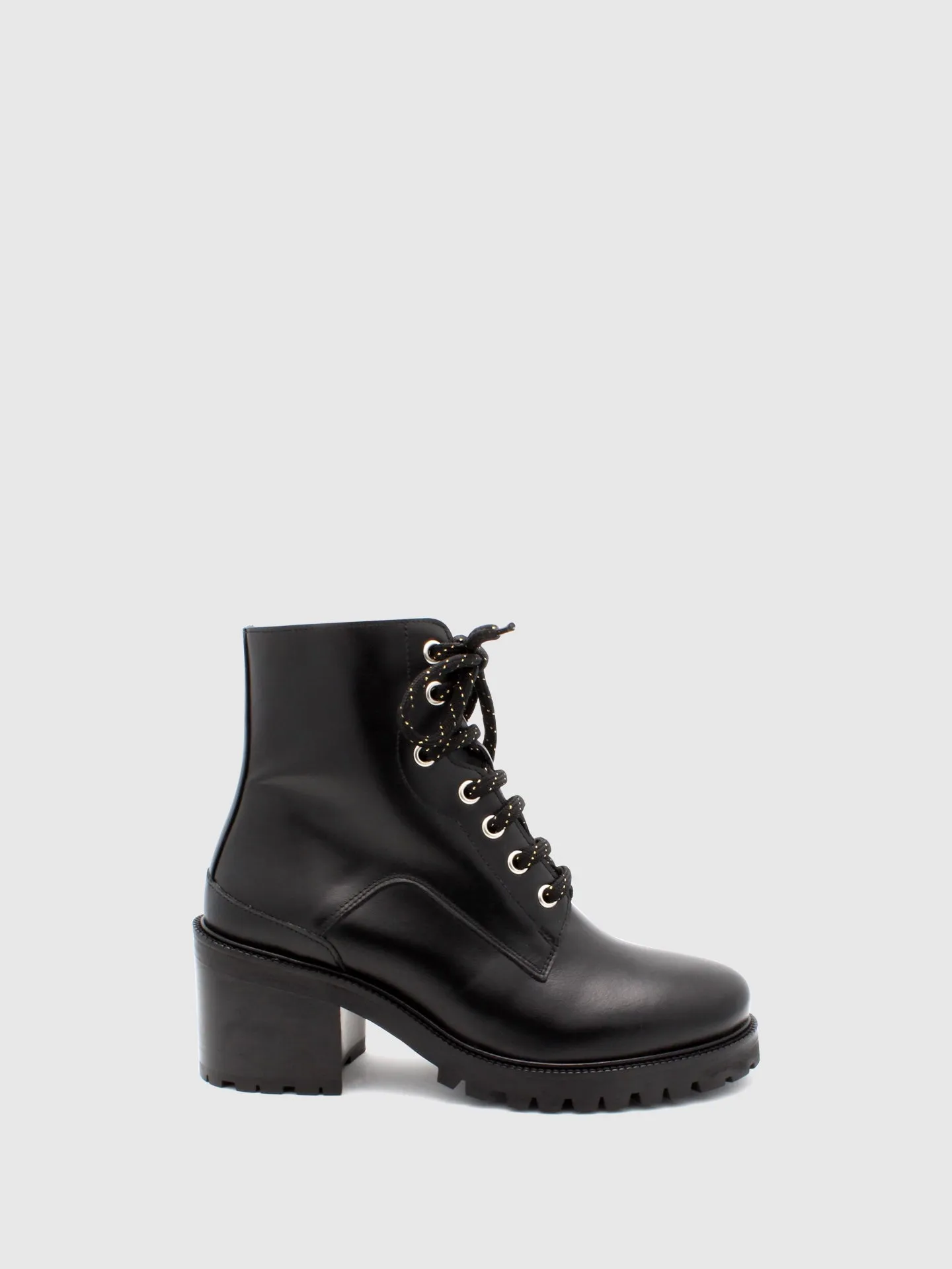 Black Lace-up Ankle Boots
