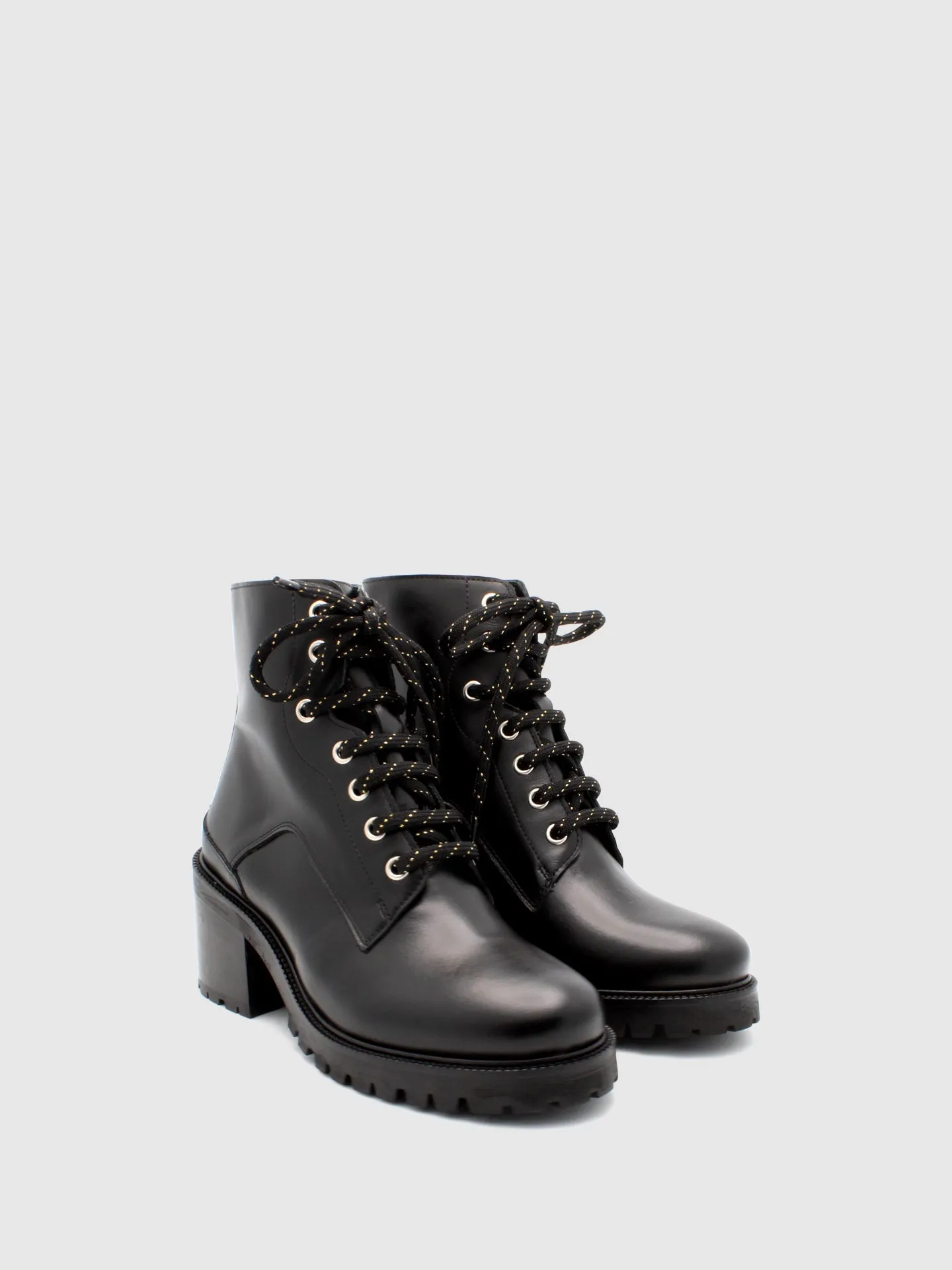 Black Lace-up Ankle Boots