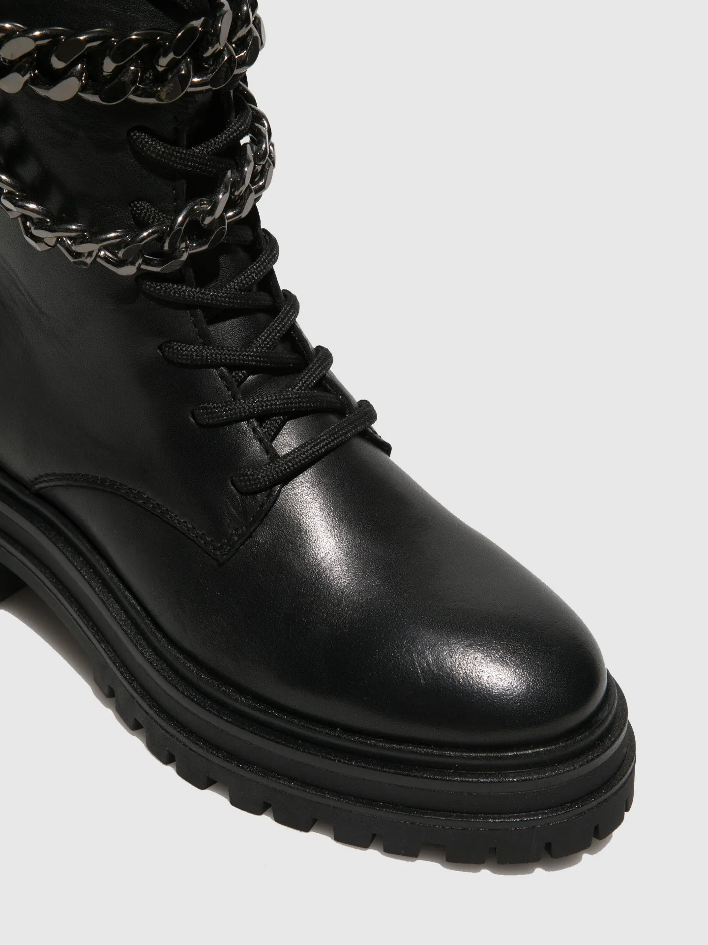 Black Lace-up Ankle Boots