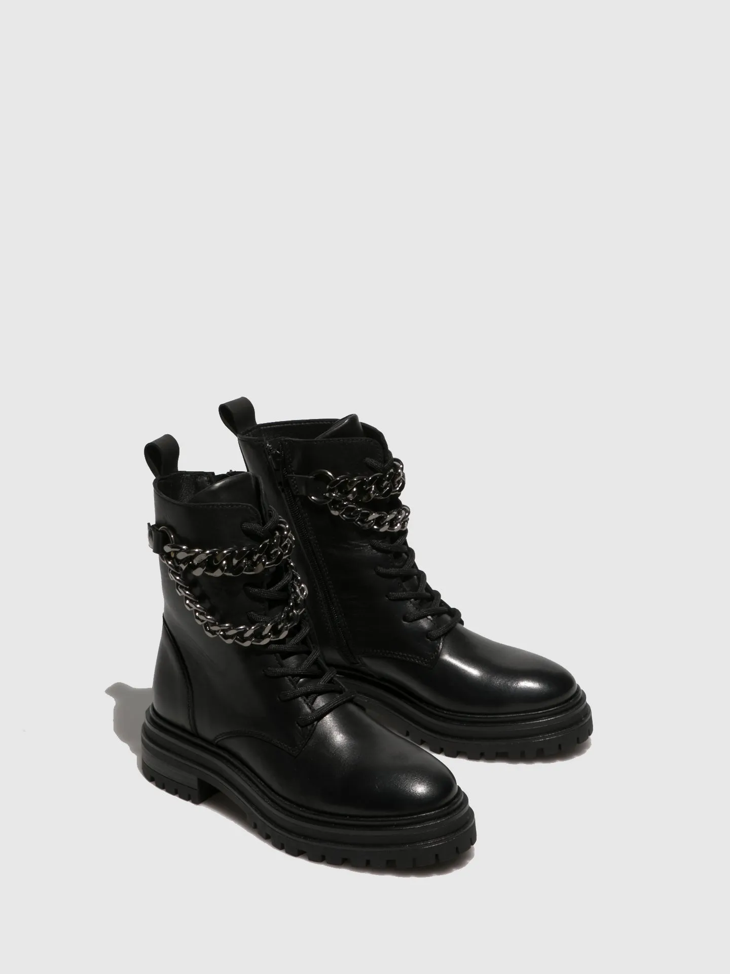 Black Lace-up Ankle Boots