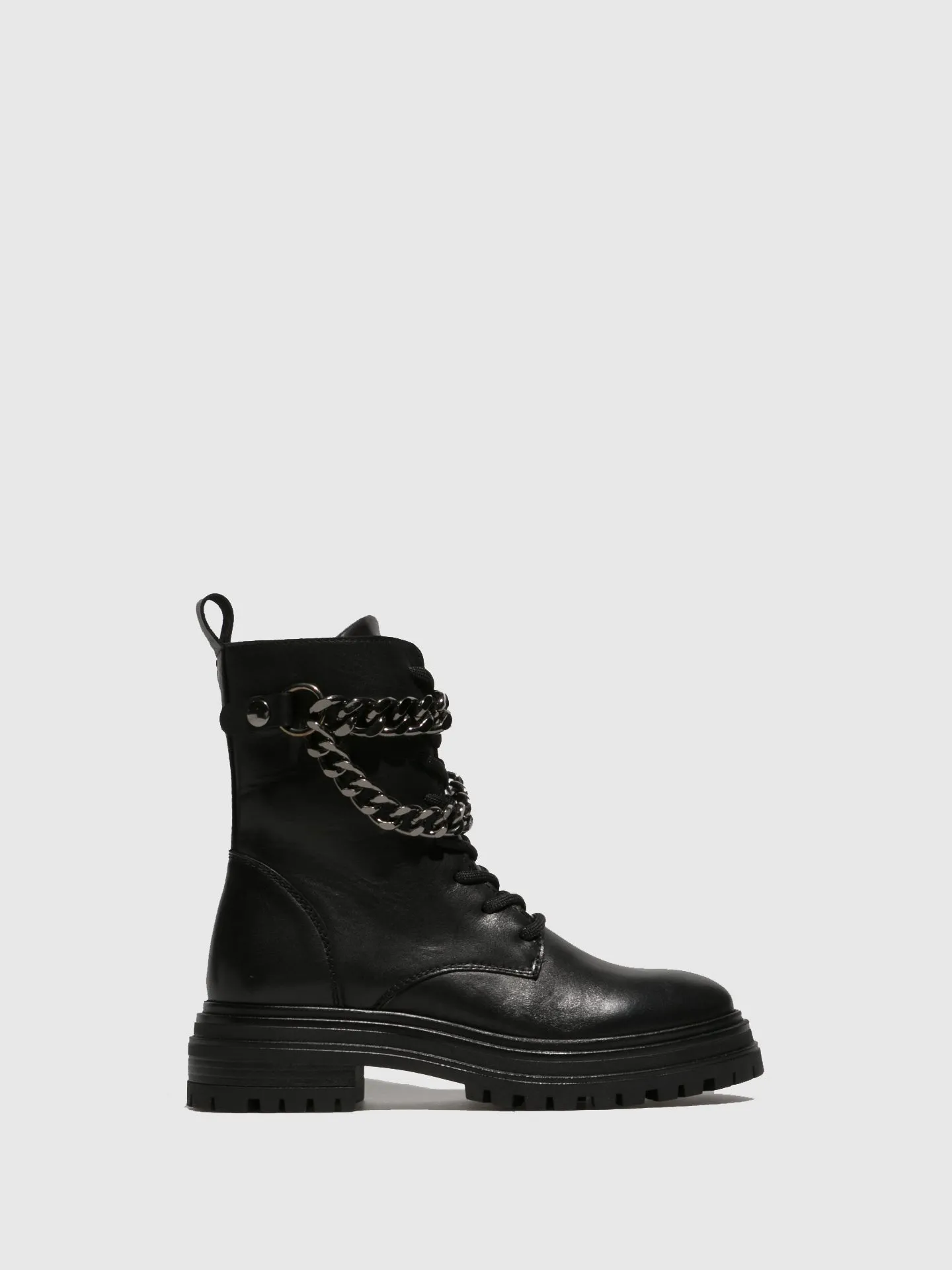 Black Lace-up Ankle Boots