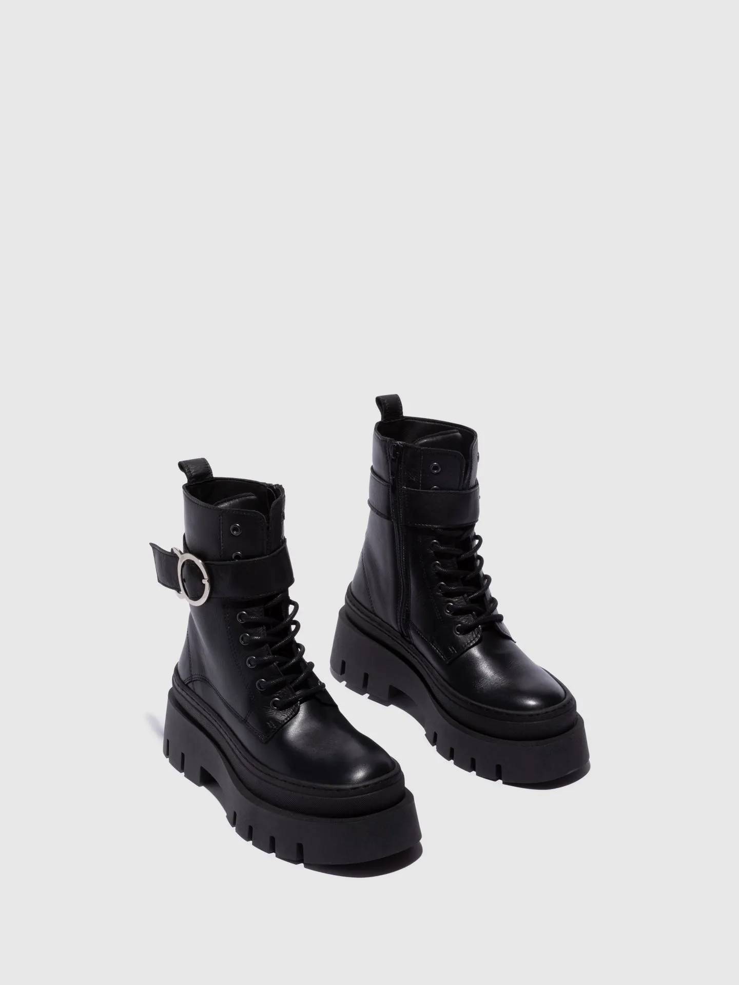 Black Lace-up Boots