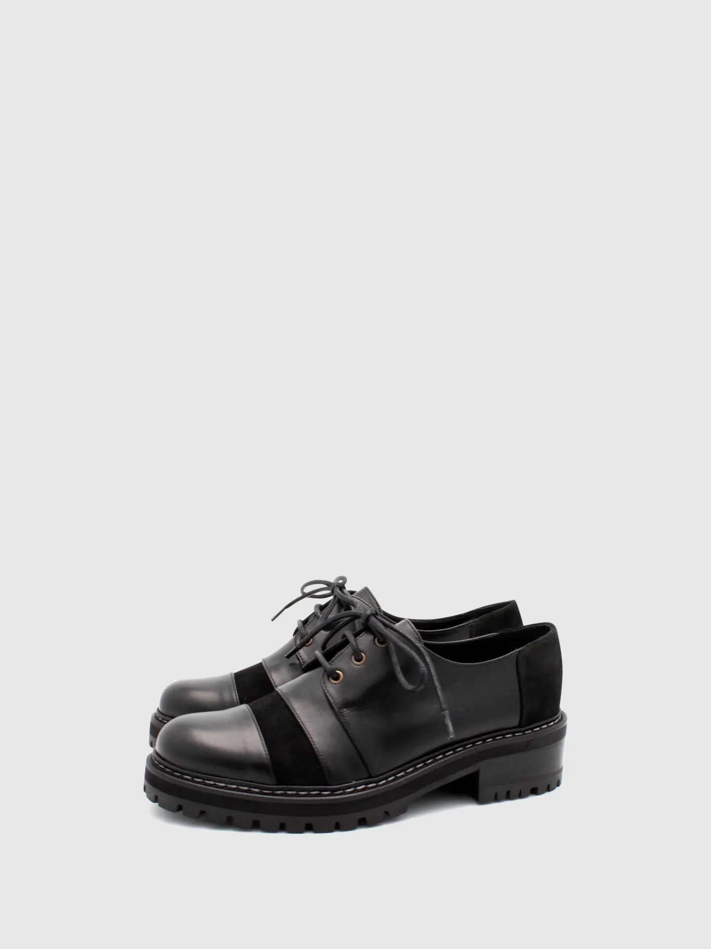 Black Lace-up Loafers
