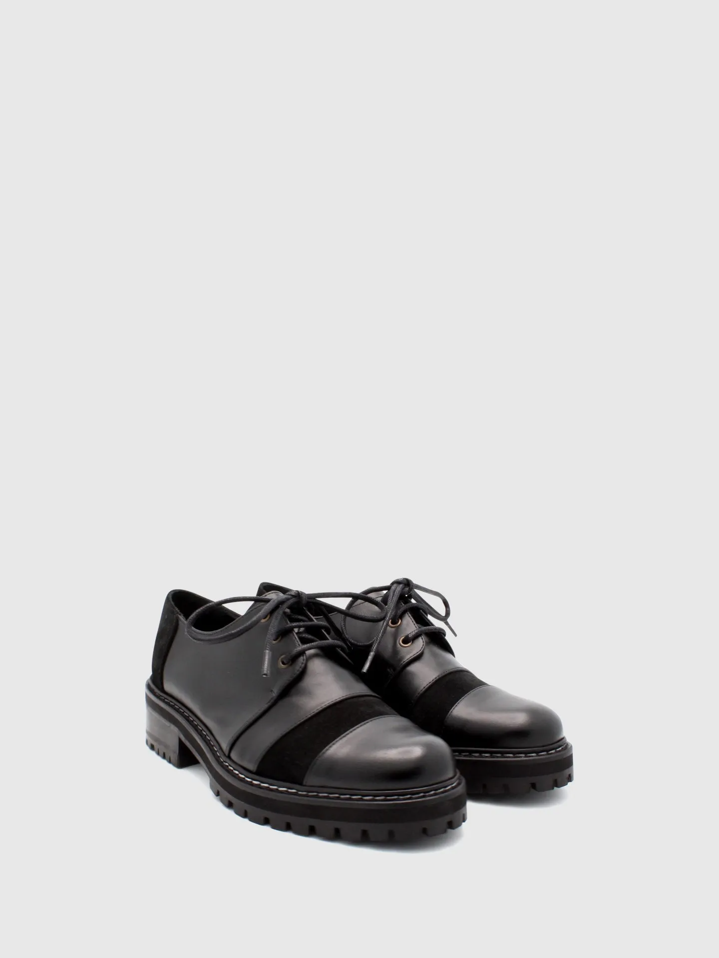 Black Lace-up Loafers