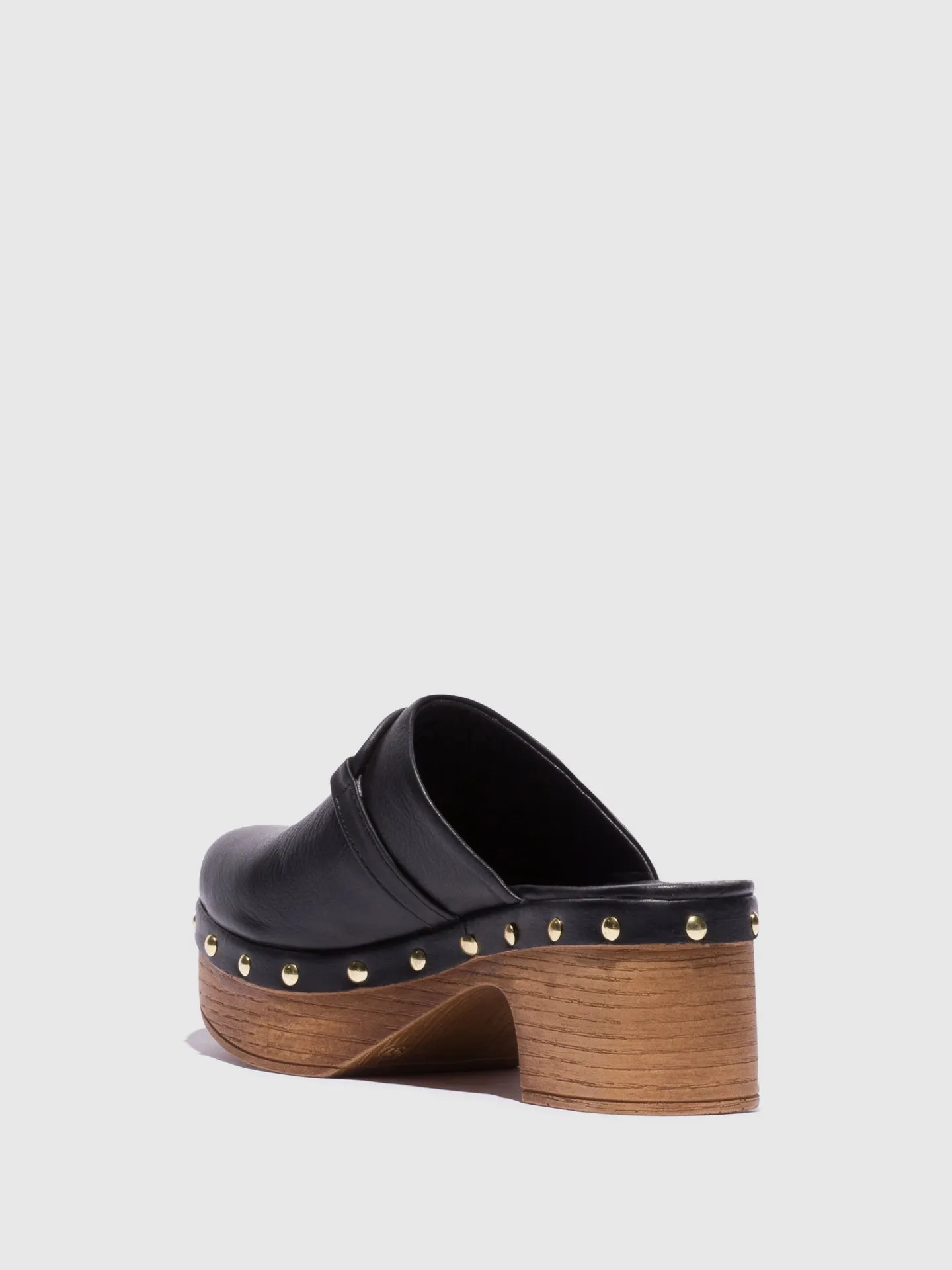 Black Round Toe Clogs