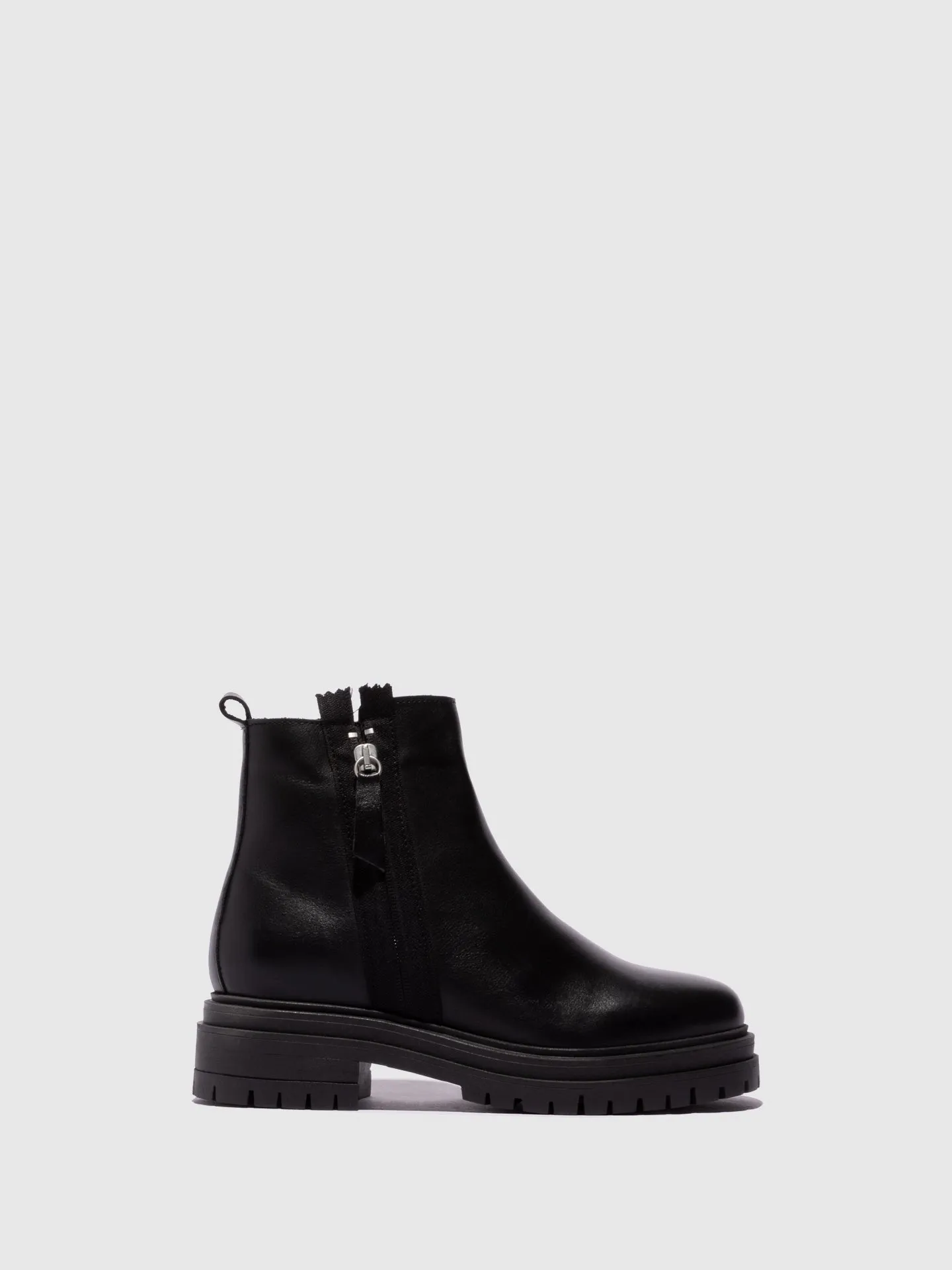 Black Zip Up Ankle Boots