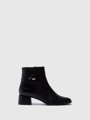 Black Zip Up Ankle Boots