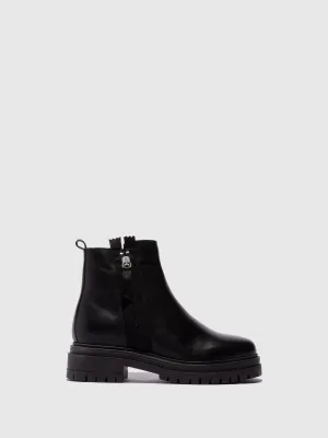 Black Zip Up Ankle Boots