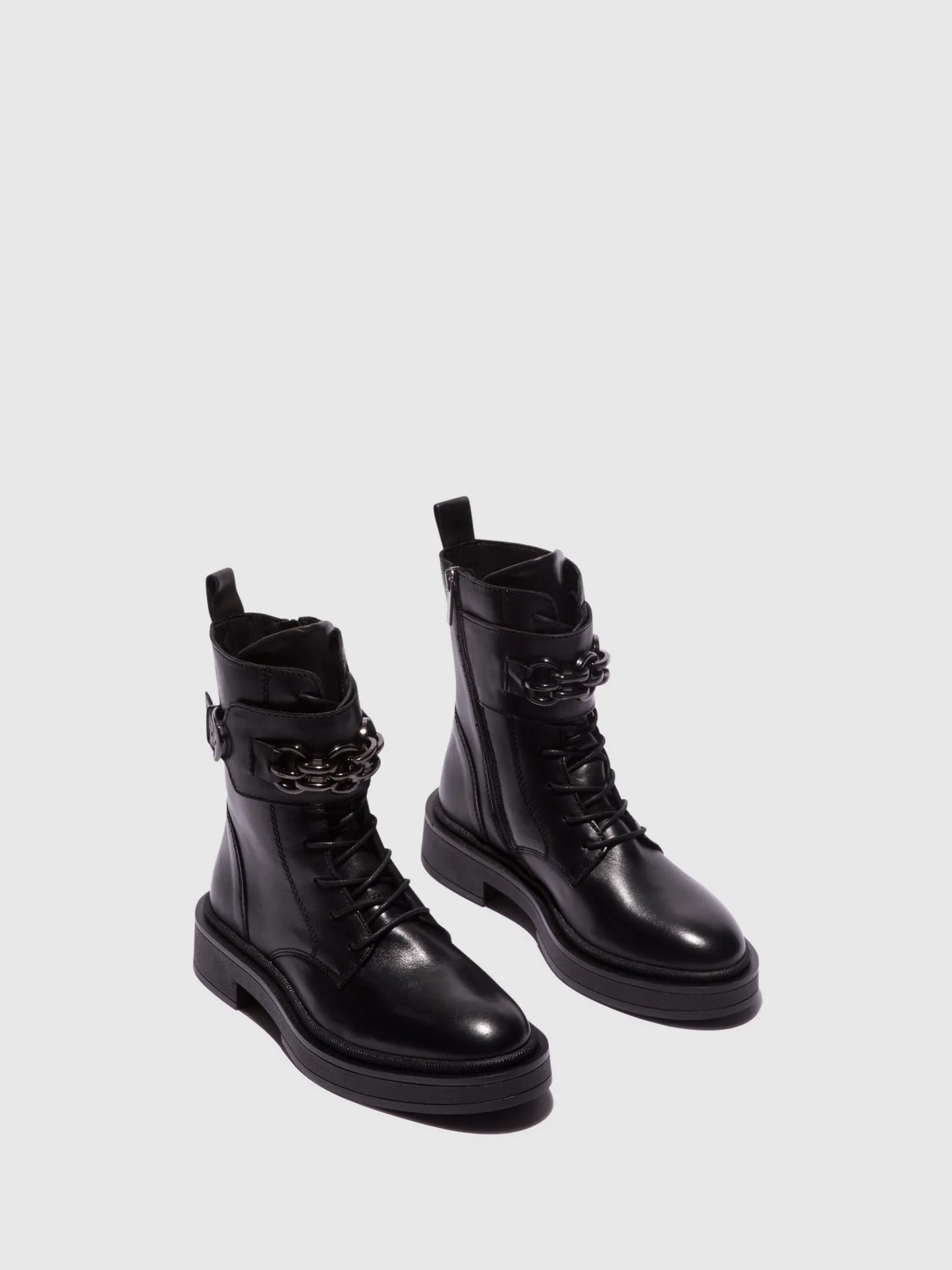 Black Zip Up Ankle Boots