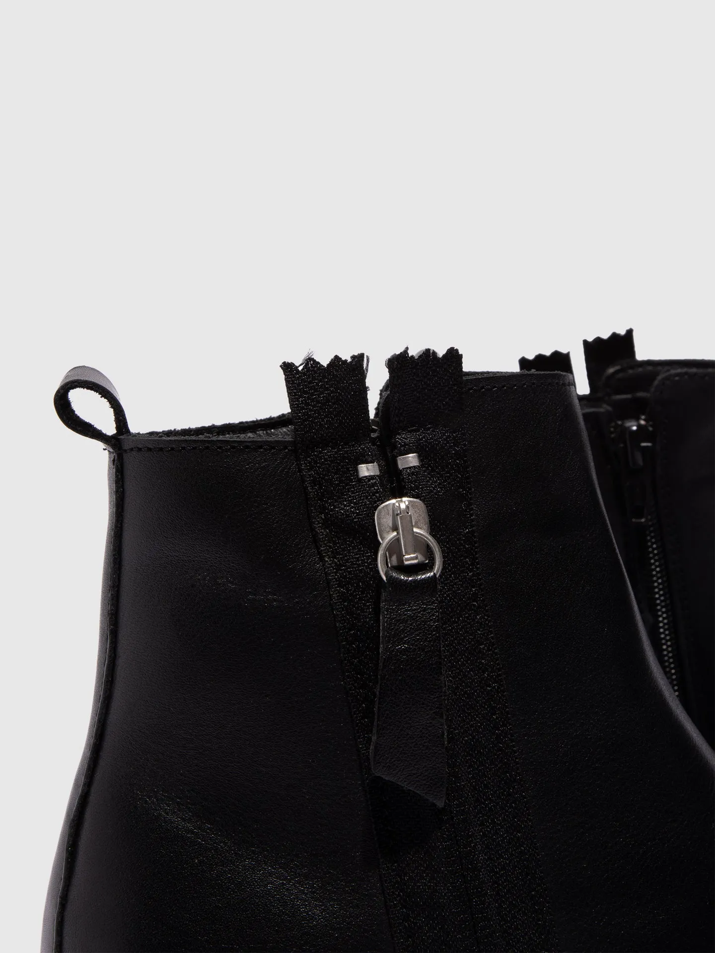 Black Zip Up Ankle Boots