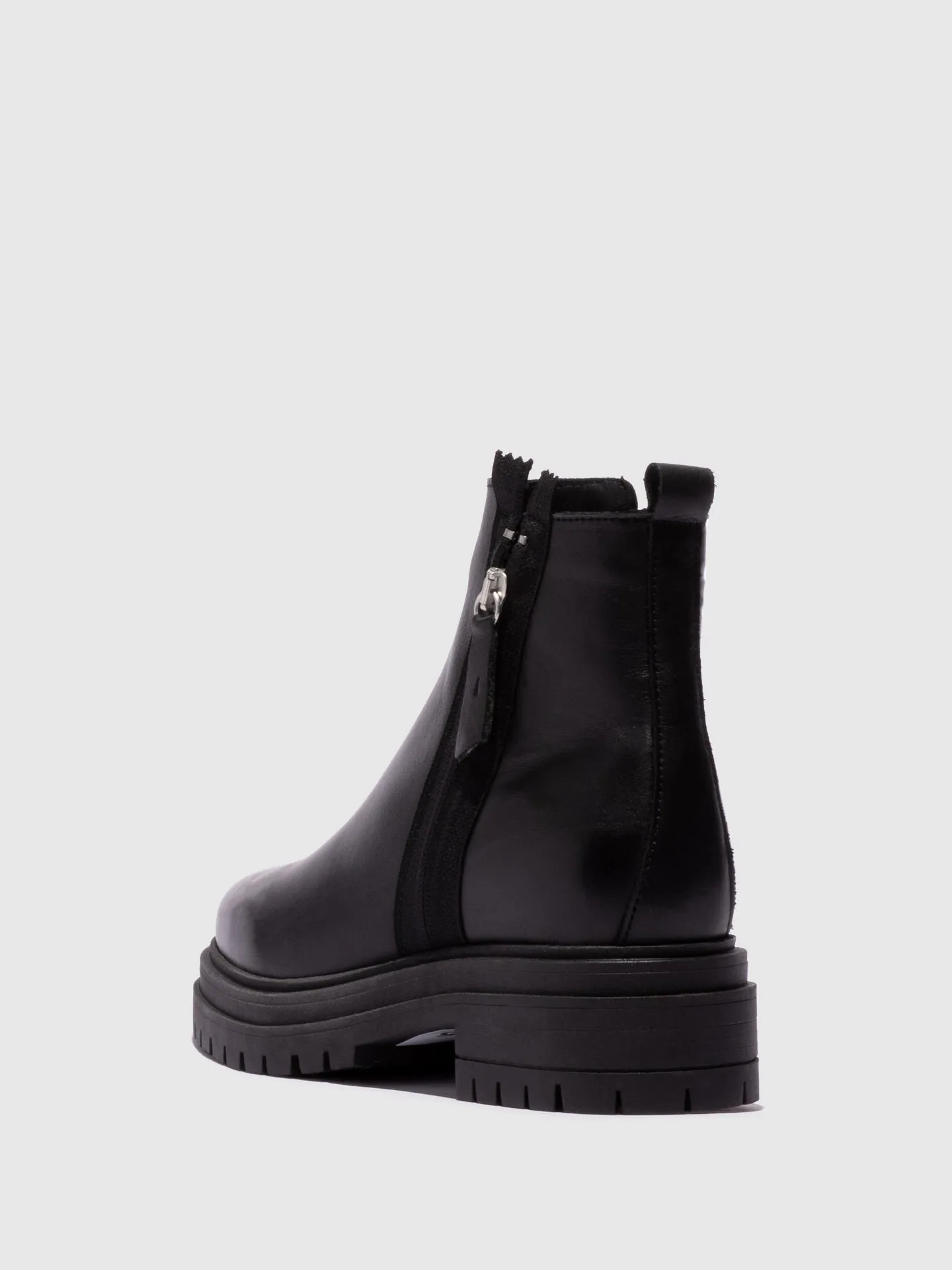 Black Zip Up Ankle Boots