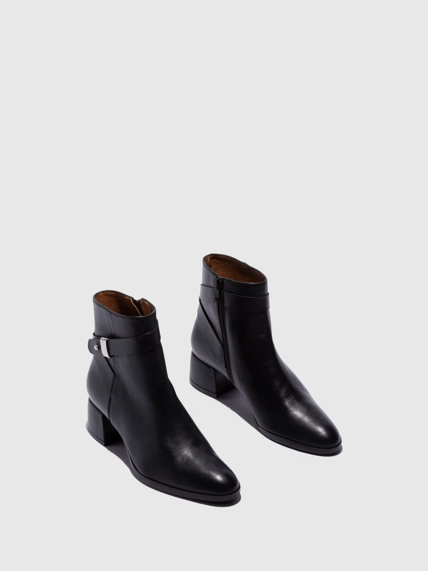Black Zip Up Ankle Boots