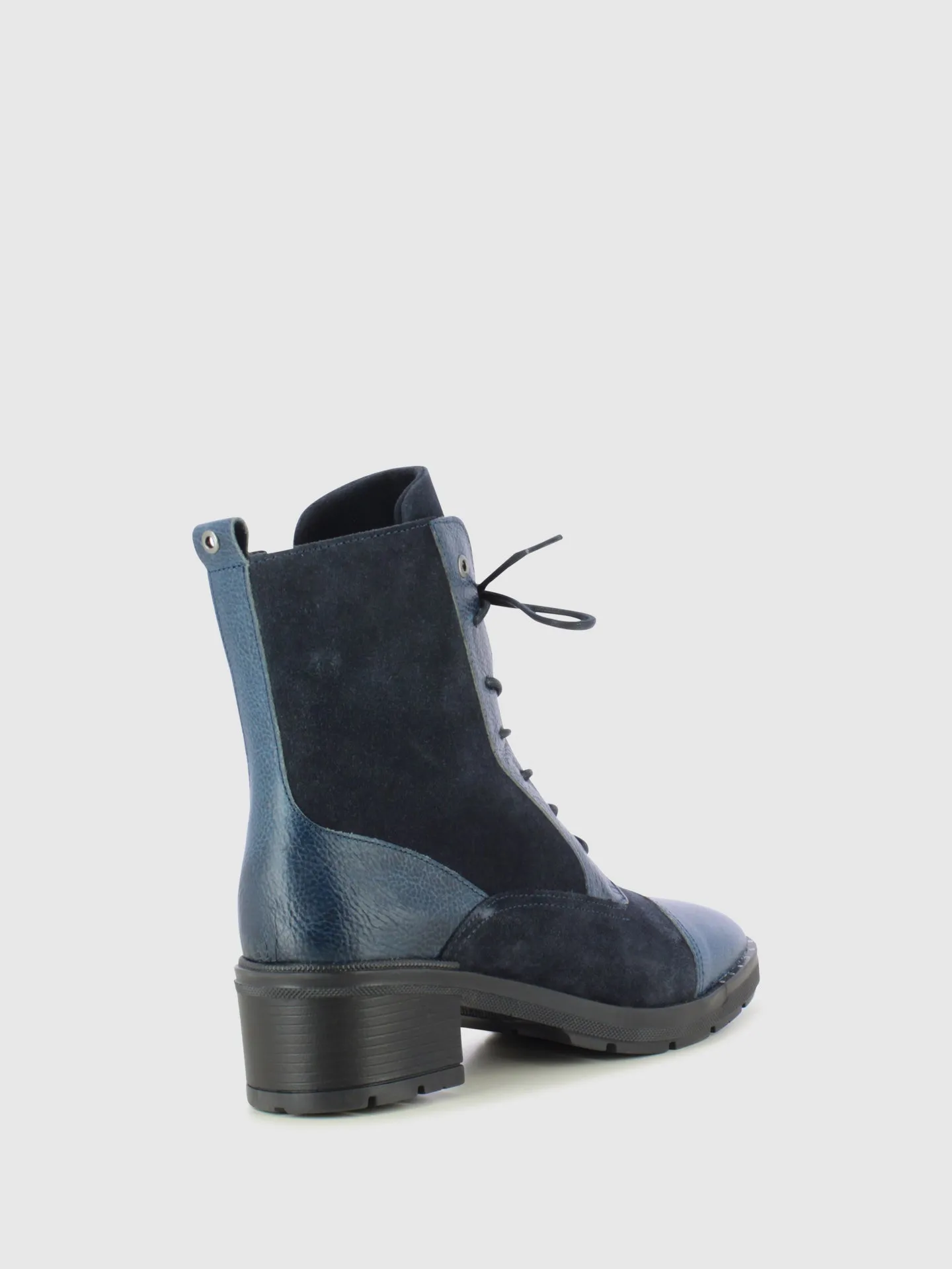 Blue Lace-up Boots