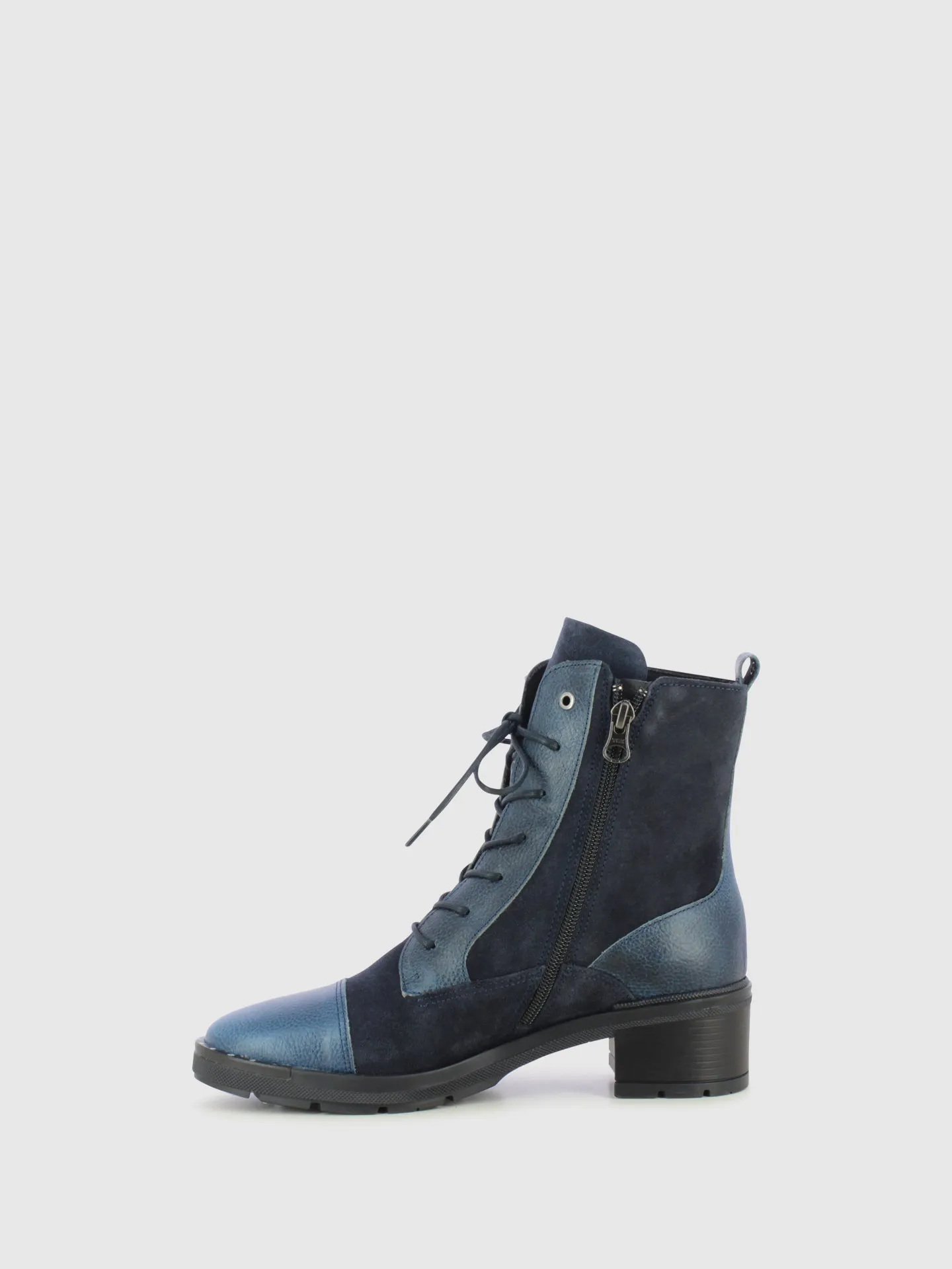 Blue Lace-up Boots
