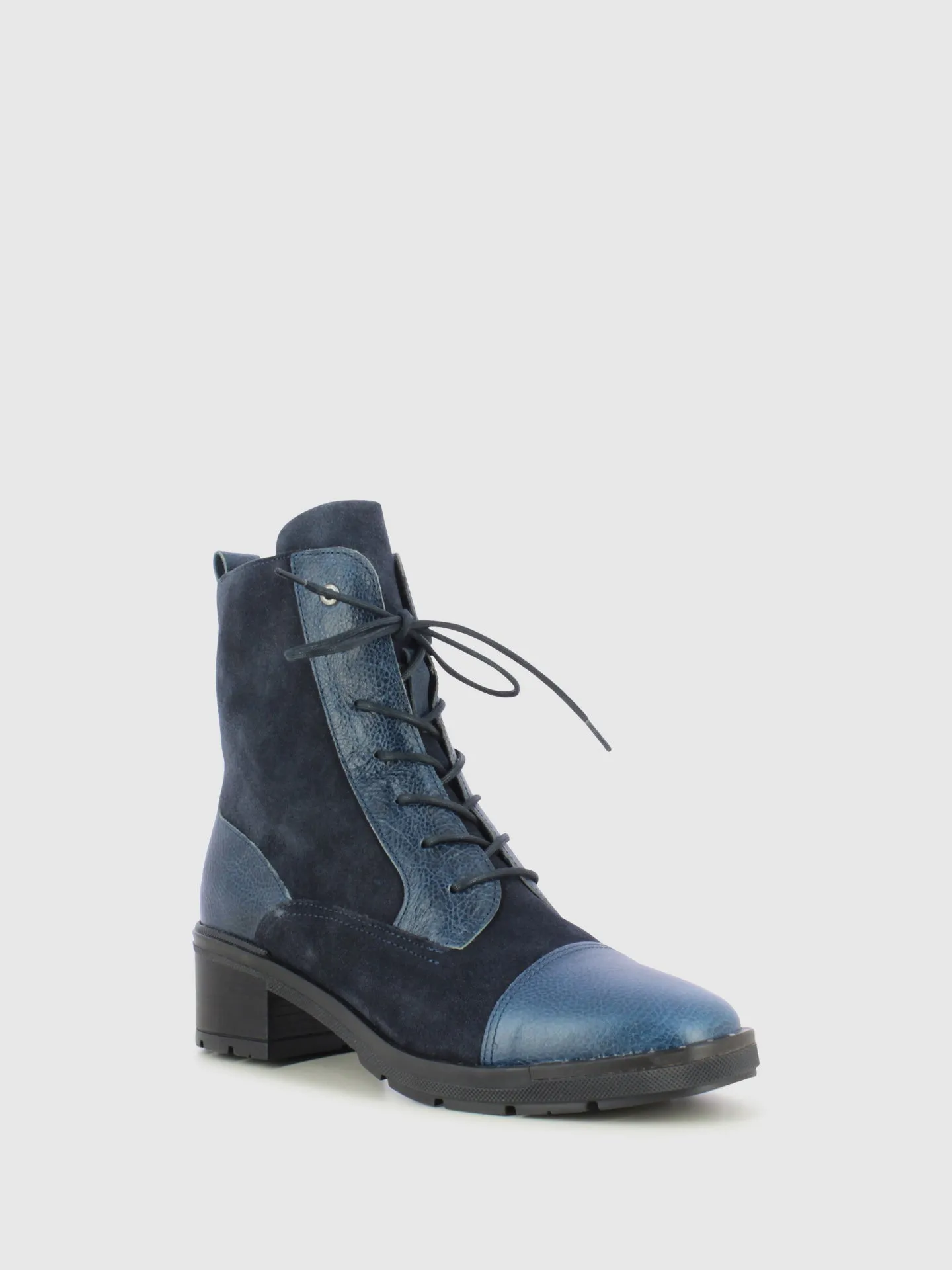 Blue Lace-up Boots