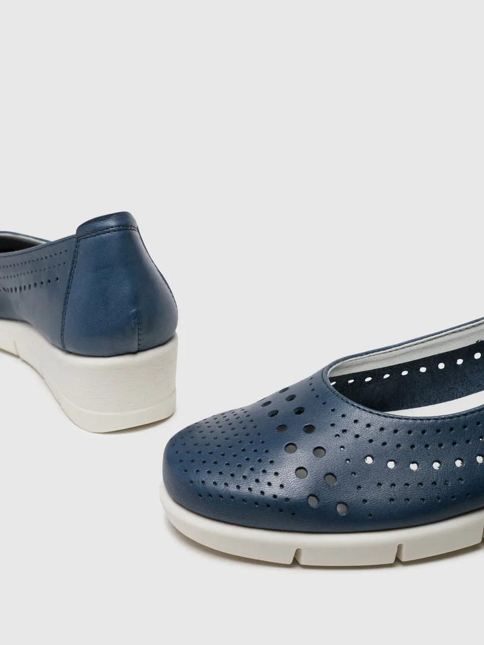 Blue Wedge Shoes