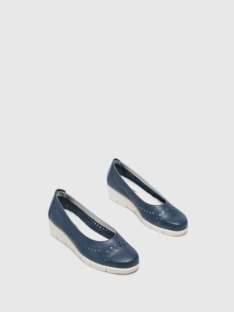 Blue Wedge Shoes