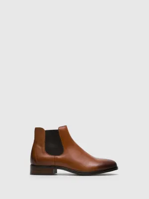 Brown Elasticated Ankle Boots