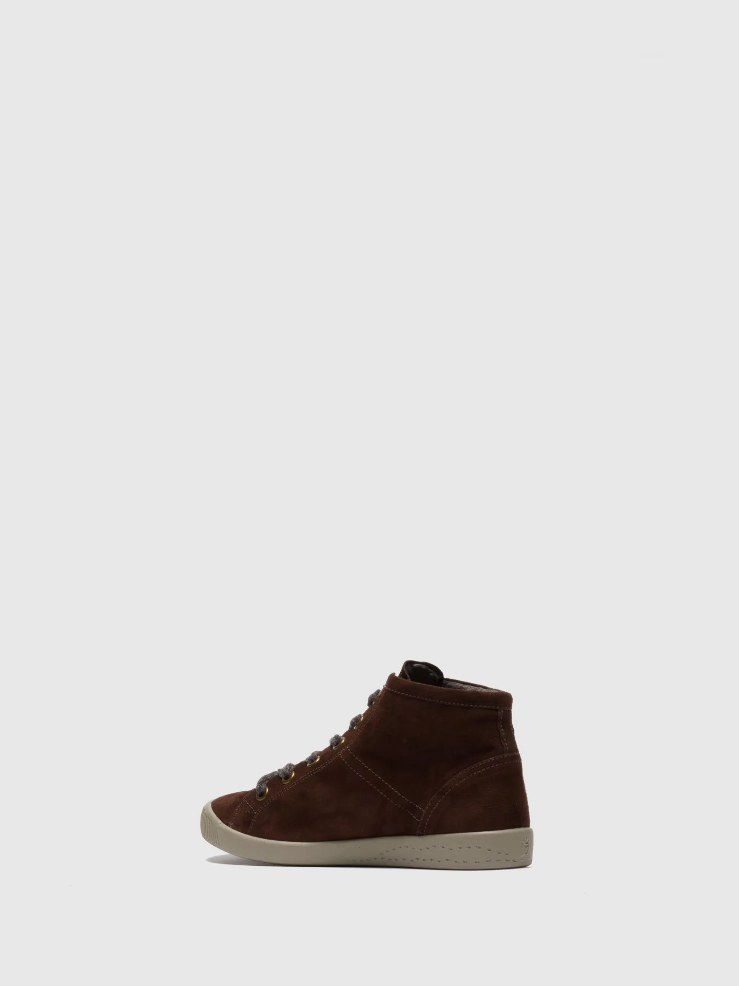 Brown Leather Hi-Top Trainers