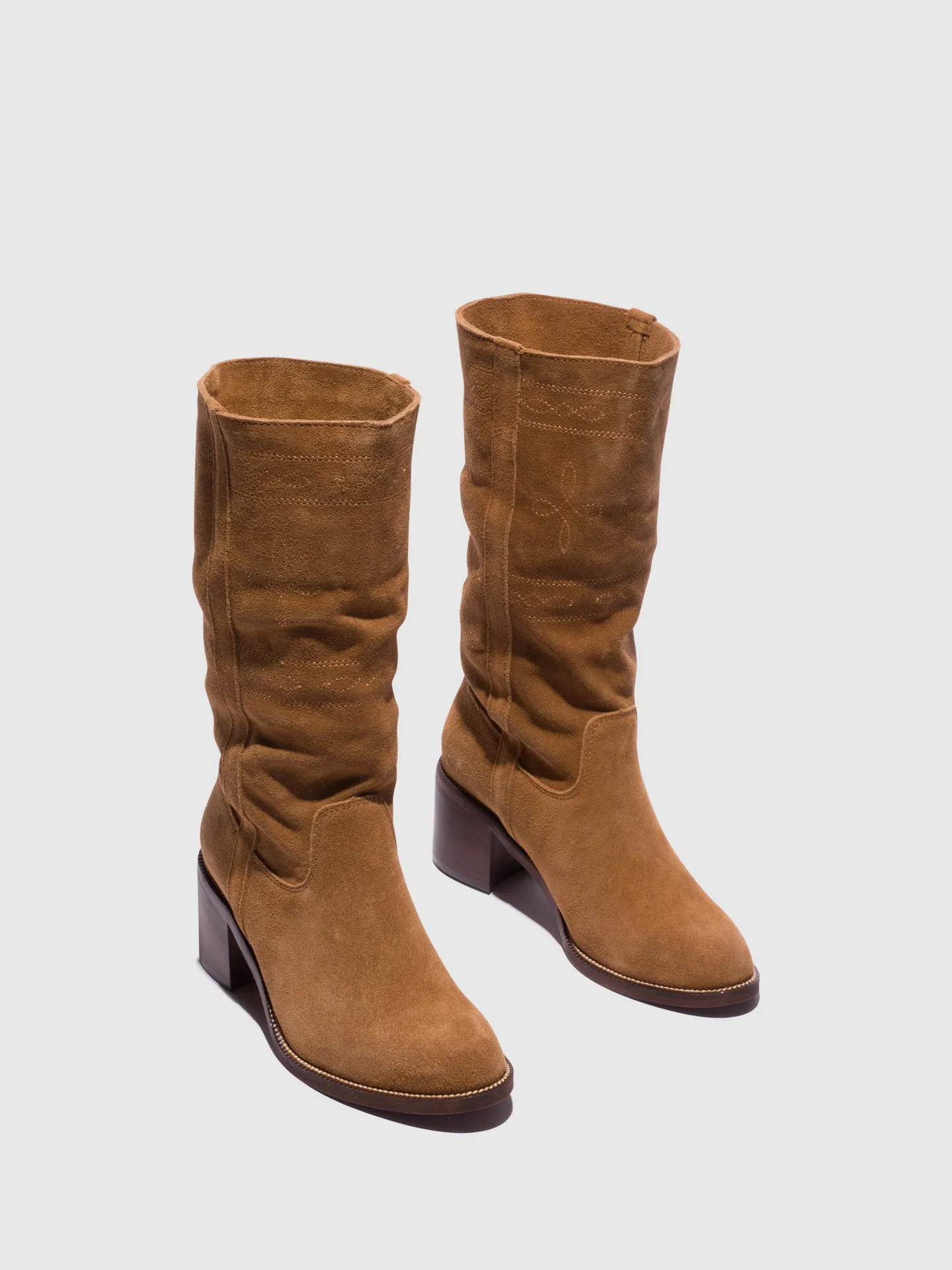Brown Round Toe Boots
