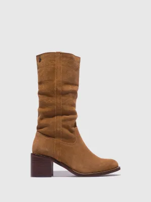 Brown Round Toe Boots
