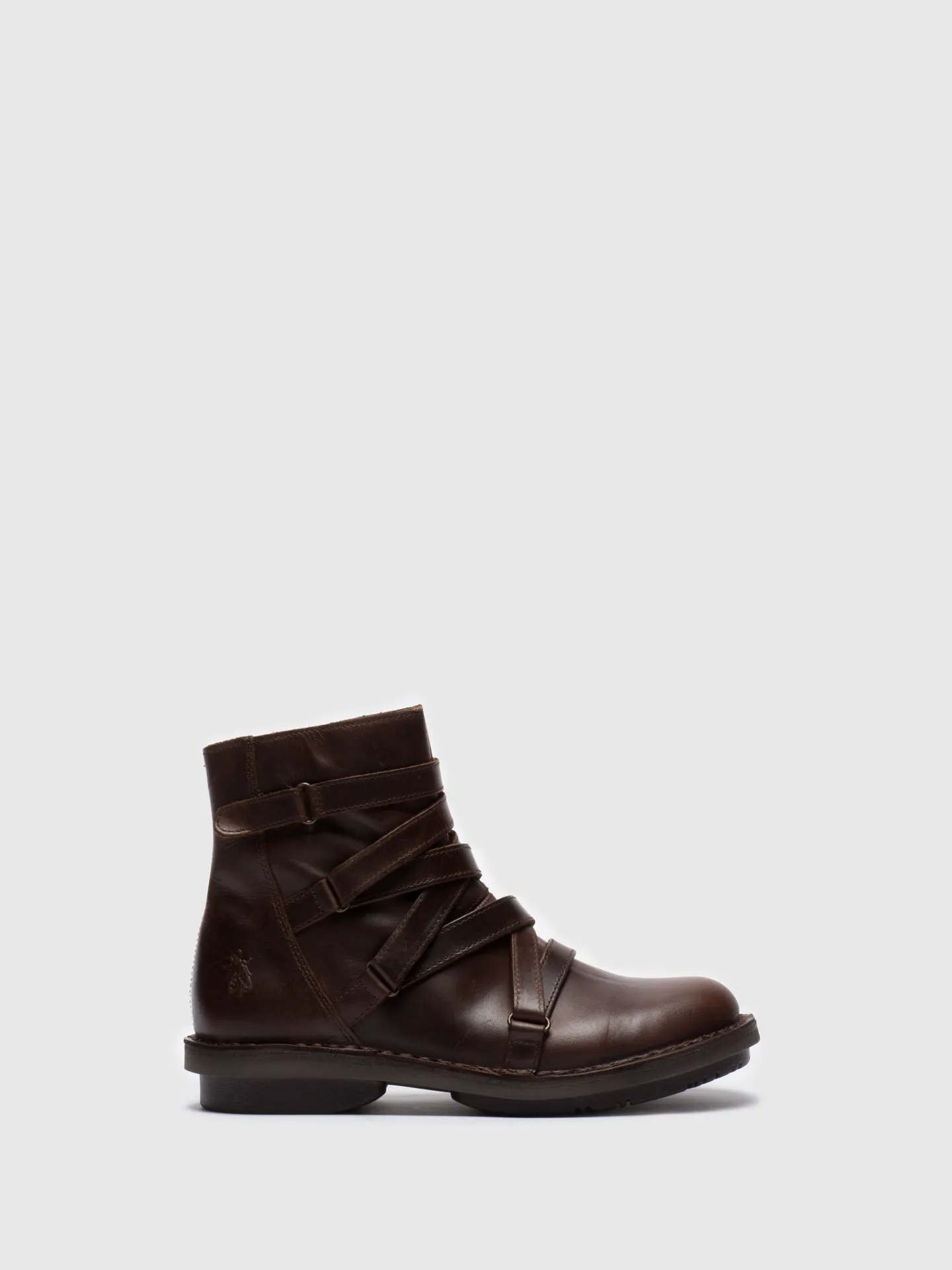 Brown Zip Up Ankle Boots
