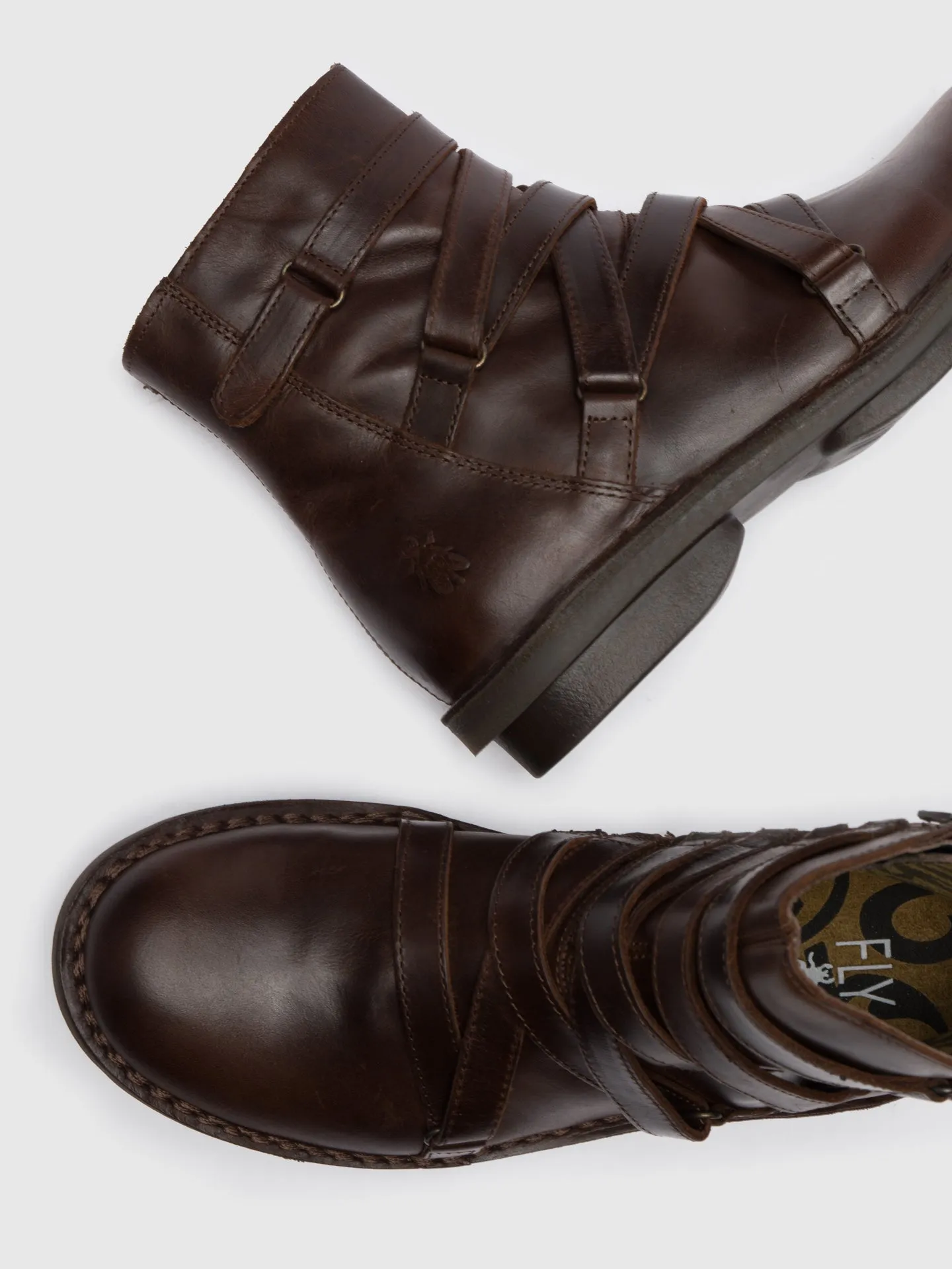 Brown Zip Up Ankle Boots