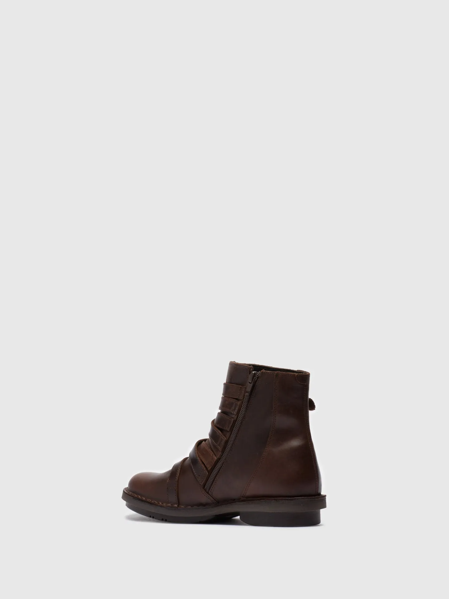 Brown Zip Up Ankle Boots
