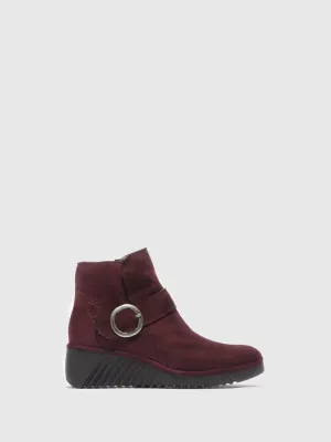 Buckle Ankle Boots LELI334FLY SILKY WINE