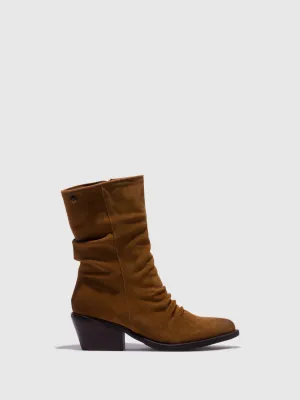 Camel Cowboy Ankle Boots