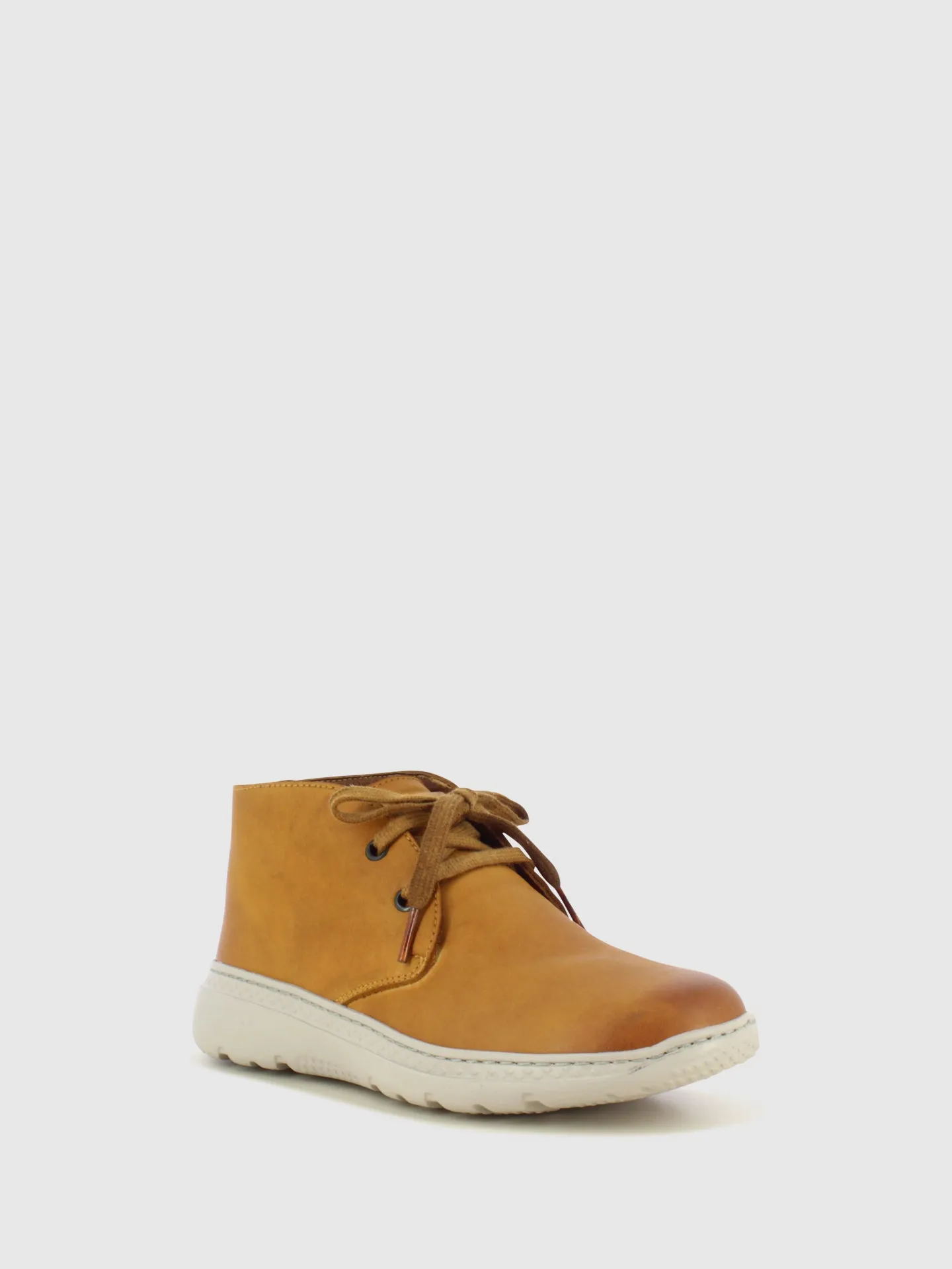 Camel Lace-up Ankle Boots