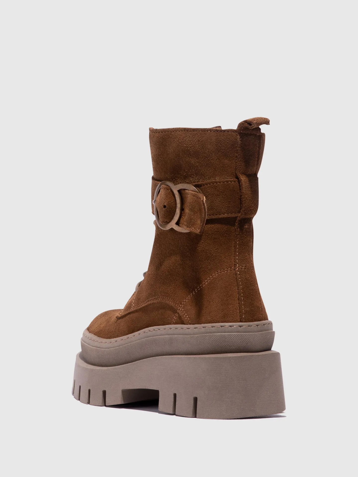 Camel Lace-up Boots