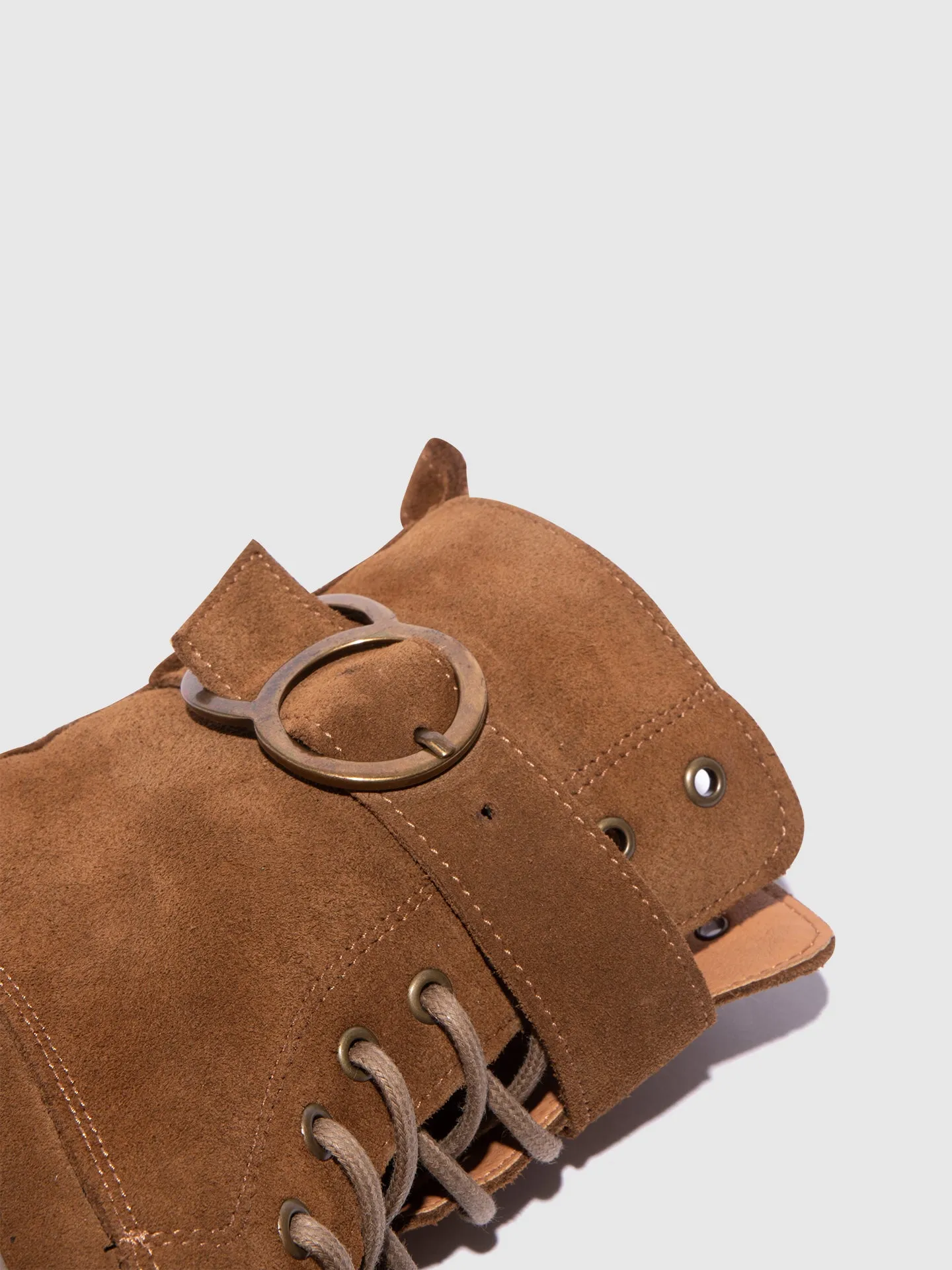 Camel Lace-up Boots