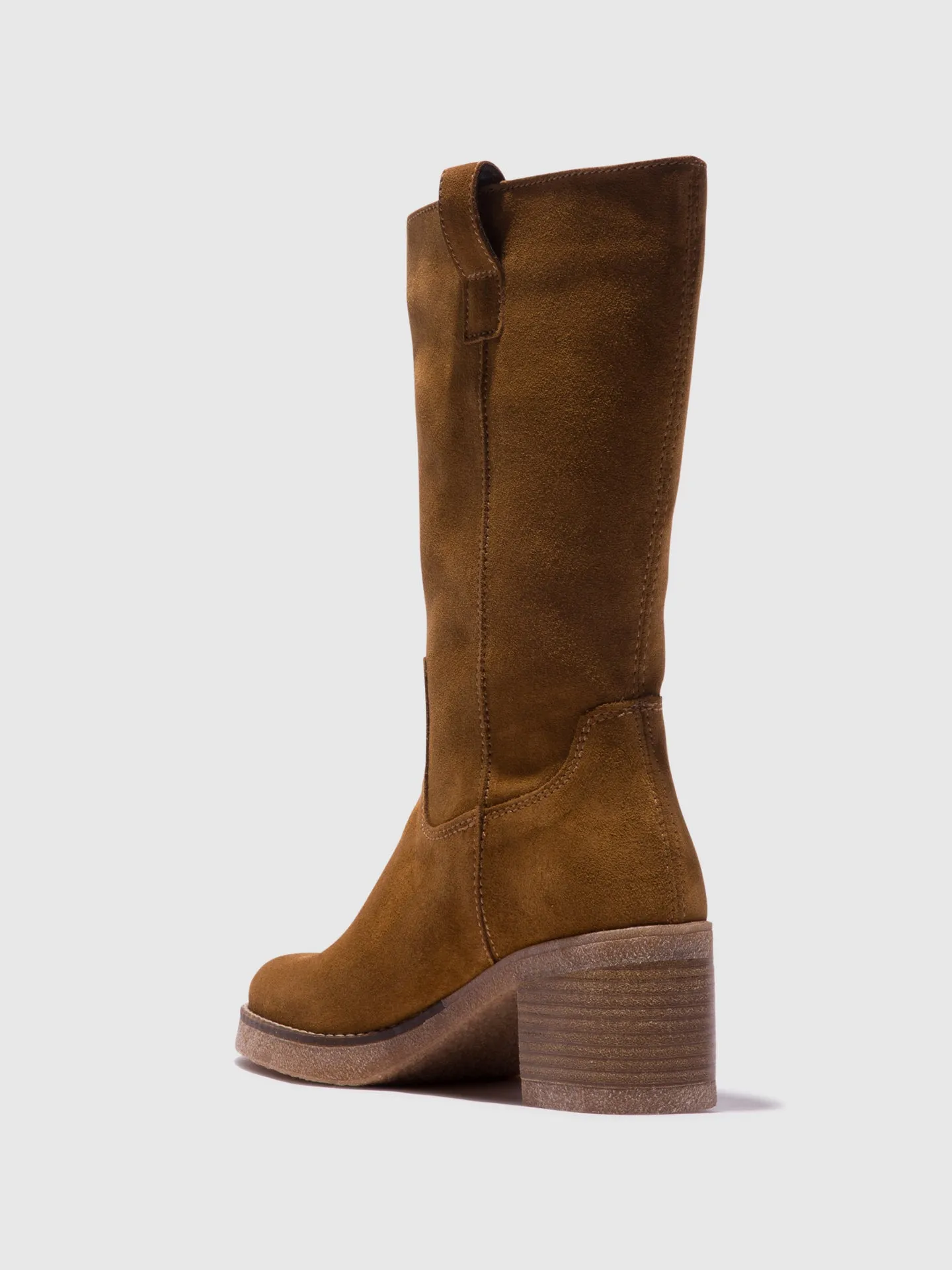 Camel Round Toe Boots