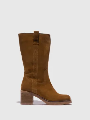 Camel Round Toe Boots