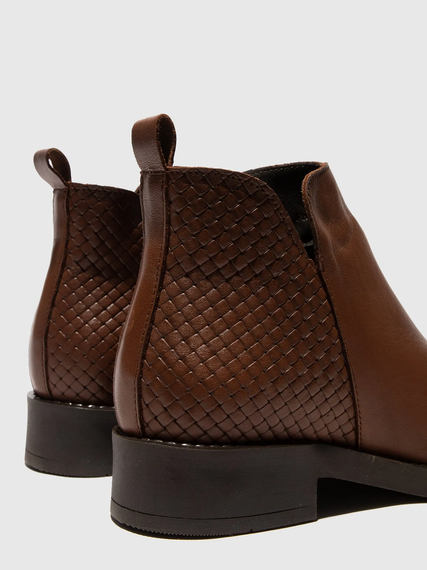 Camel Zip Up Ankle Boots