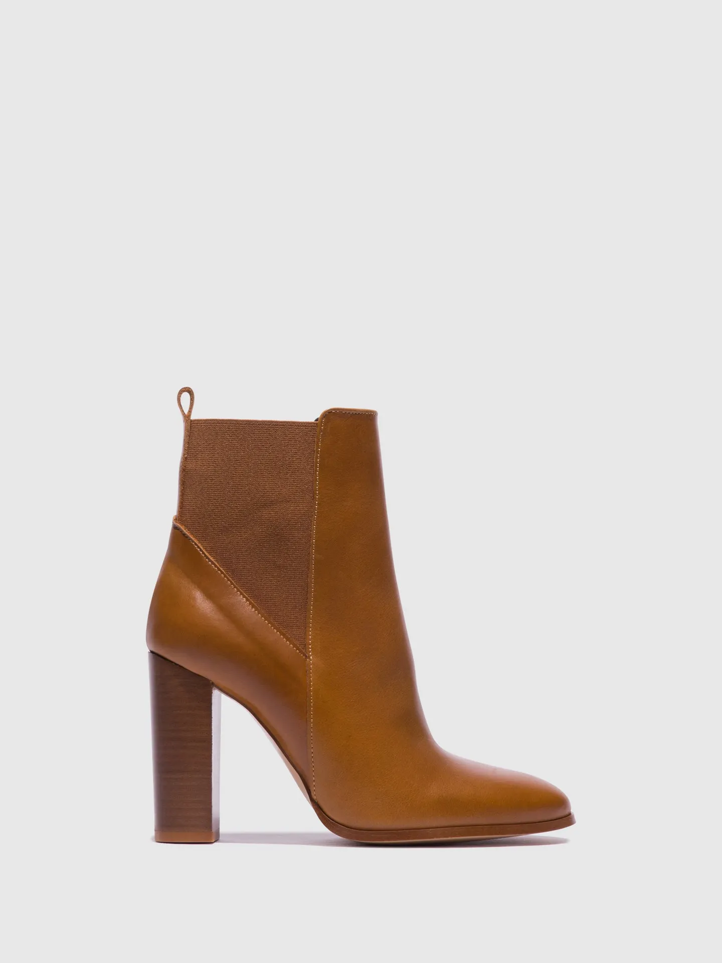 Camel Zip Up Ankle Boots