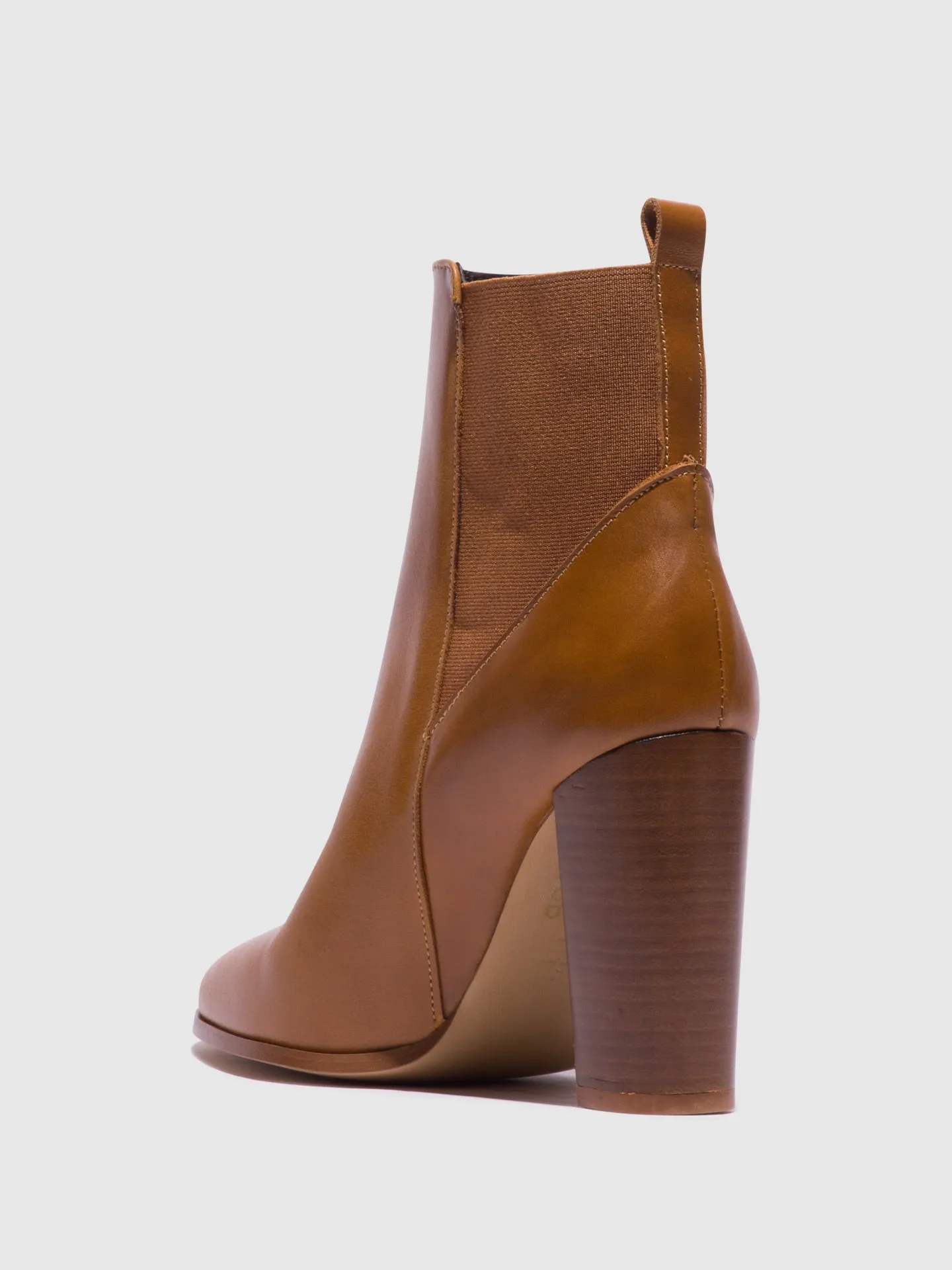 Camel Zip Up Ankle Boots