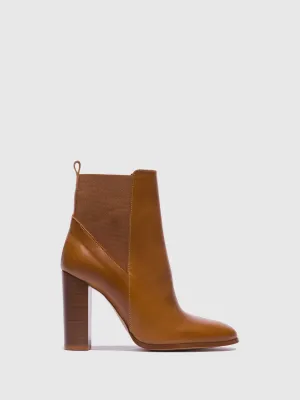 Camel Zip Up Ankle Boots