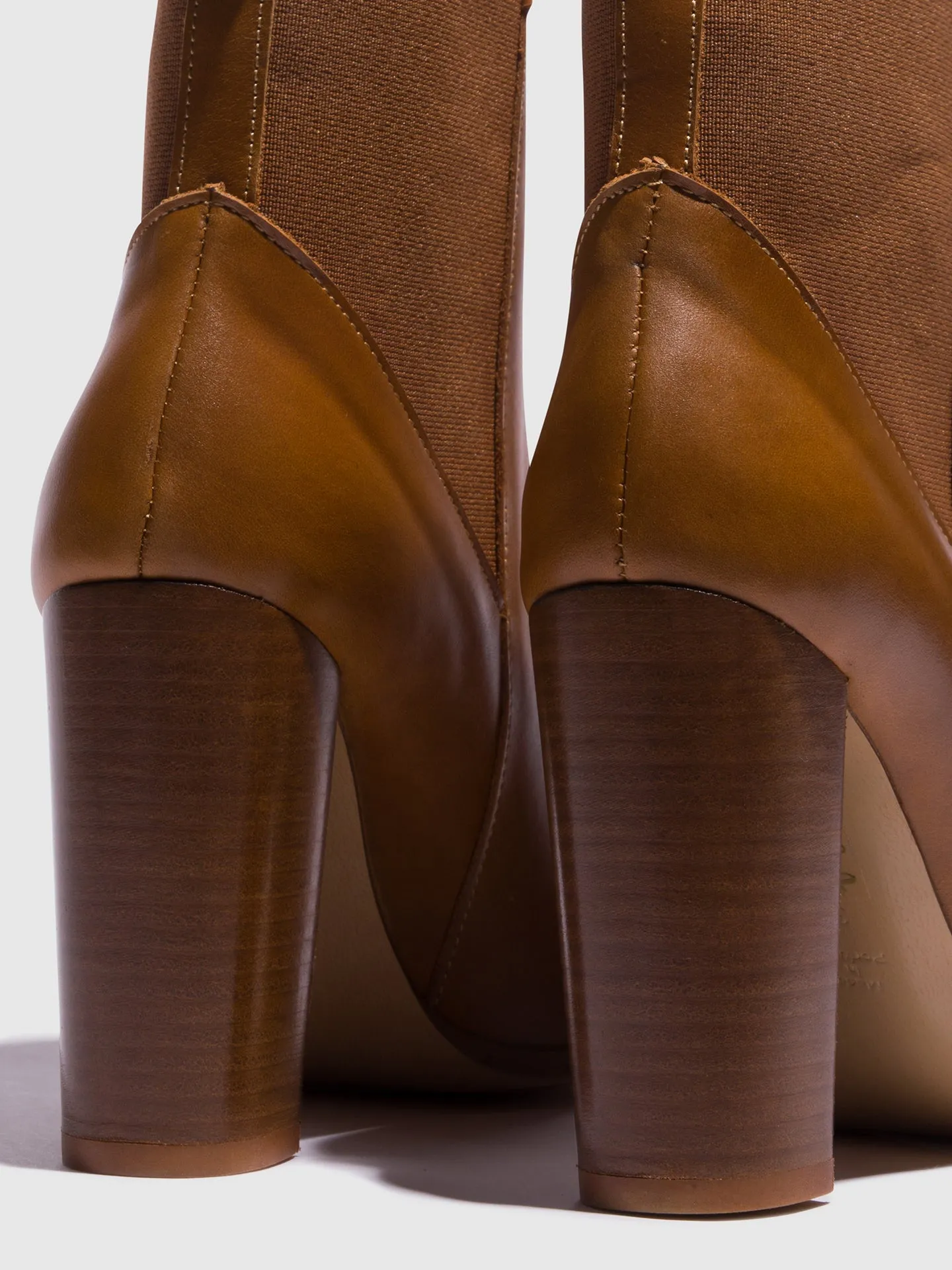 Camel Zip Up Ankle Boots
